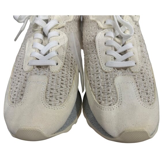 Vintage Havana Women's Woven Knit Lace-Up Sneakers Beige White Textured Sole 5.5 - Picture 7 of 11